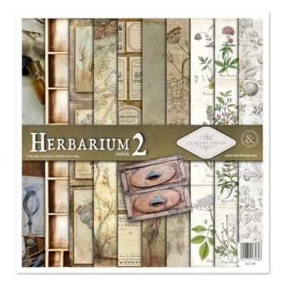 Afbeelding van ITD Collection Scrapbookpakket 12 x inch, plakboekpapier, decoratief papier, decoupage, kaarten maken, papierformaat 310 320 mm (herbarium 2, SLS049)