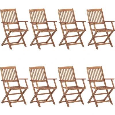 Afbeelding van vidaXL Tuinstoelen 8 st inklapbaar massief acaciahout