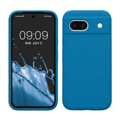 Afbeelding van kwmobile telefoonhoesje compatibel met Google Pixel 8a hoesje Zachte case voor smartphone Back cover in Caribisch blauw