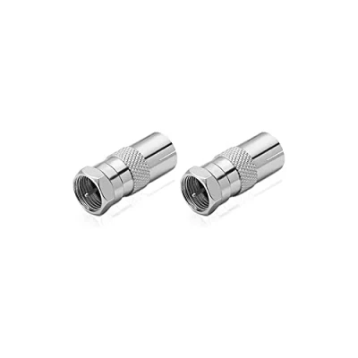 Afbeelding van conecto Antenneadapter F stekker naar IEC stekker, adapter voor het aansluiten van aansluitingen op satellietverbindingen, 2 stuks