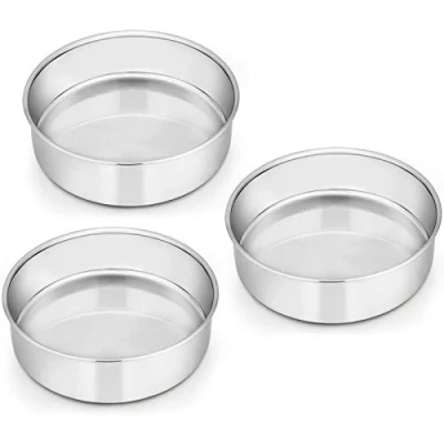 Afbeelding van Homikit taartvorm, ronde bakvorm bakvormen, set van 3, roestvrij staal, Ø 16 cm, gezond en niet giftig, gemakkelijk te reinigen vaatwasmachinebestendig