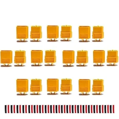 Afbeelding van 10 paar XT60 XT 60 Man Vrouw Bullet Connectors Stekkers met 20 Krimpkous voor RC Lipo Batterij