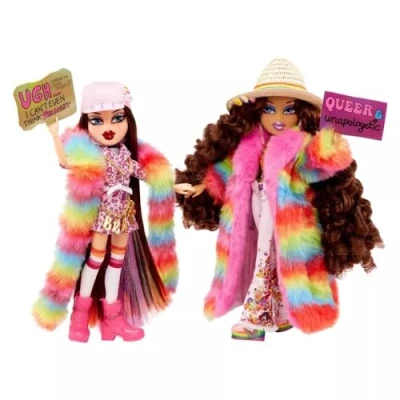 Afbeelding van Bratz Pride Maandelijkse speciale editie ontwerperspop door JimmyPaul ROXXI &amp; NEVRA 2 poppen, outfits, posters, accessoires, standaarden en meer volledig gearticuleerd Vanaf 3+ jaar.