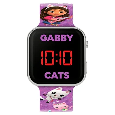 Afbeelding van Disney Meisje digitaal quartz horloge met plastic band GAB4033, Paars bedrukt
