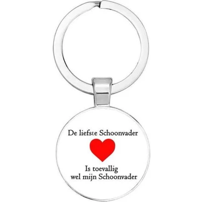 Afbeelding van Akyol de liefste schoonvader is toevallig wel mijn sleutelhanger Papa/Vader jouw Vader Papa Familie Vaderdag cadeautje cadeau 2,5 x CM