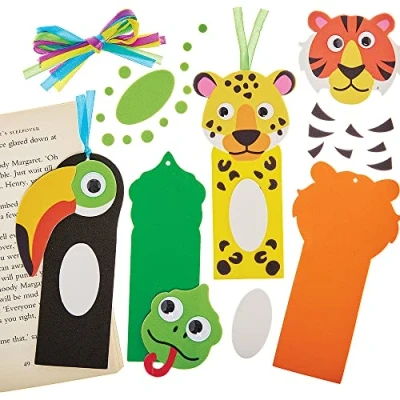 Afbeelding van Baker Ross FX558 Regenwoud Dieren Bladwijzer Sets Set van 8, Schuim Knutsel voor Kinderen