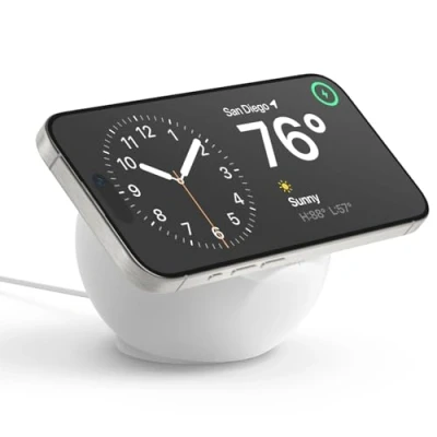 Afbeelding van elago MS2 Oplaadstandaard Compatibel met MagSafe lader Premium Siliconenstandaard iPhone 15,14,13,12 modellen [MagSafe niet inbegrepen] (Wit)