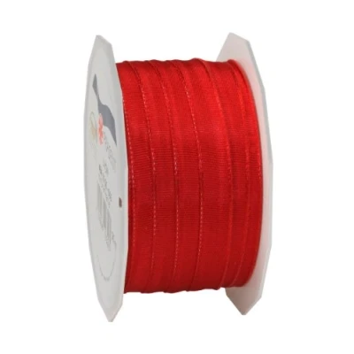 Afbeelding van C.E. Pattberg Präsent 10 mm 25 m lint Bedraad Tafetta Lyon, Rood