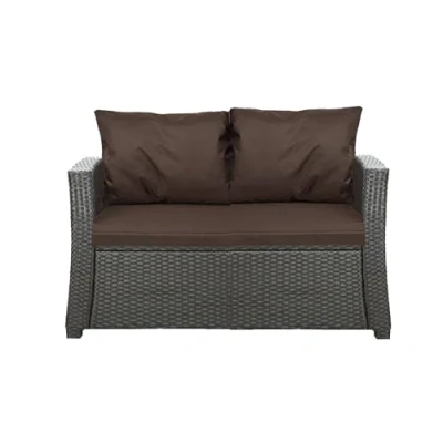 Afbeelding van Setgarden® bankkussen, outdoor zitkussen, voor tuinbank van polyrotan, buiten, rotan, schommelbank, bruin, 110 x 50 cm