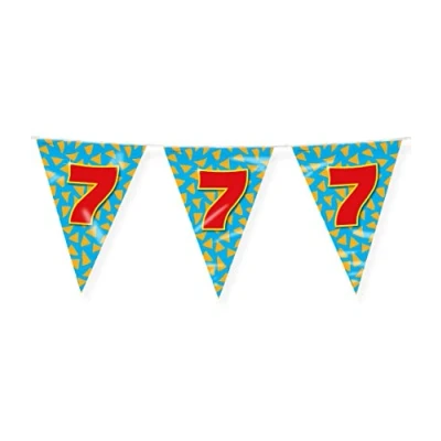 Afbeelding van Vlaggenlijn slinger 7 jaar party 10 meter