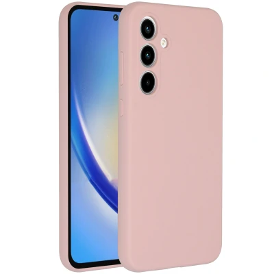 Afbeelding van Samsung Galaxy A35 Hoesje Siliconen en TPU (zacht) Accezz Backcover/Softcase Roze Telefoonhoesje