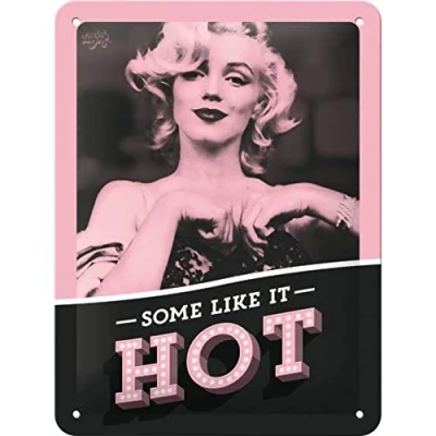 Afbeelding van Nostalgic Art Marilyn Some Like It Hot Gift idea for movie fansRetro Tin SignMetal PlaqueVintage design wall decoration15 x 20 cm