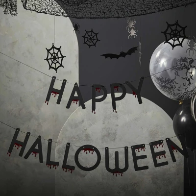 Afbeelding van Halloween VERSIERING LETTERSLINGER HAPPY / Feestdecoratie slinger feest GINGER RAY