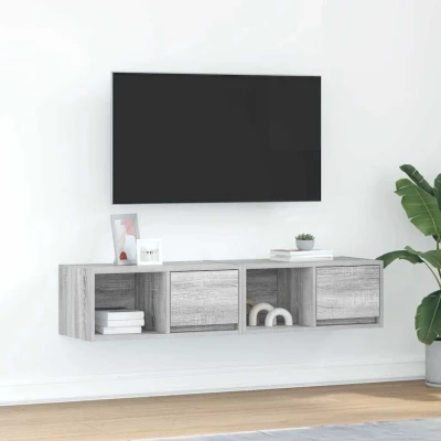 Afbeelding van vidaXL Tv meubelen 2 st 60x31x25,5 cm bewerkt hout grijs sonoma eiken