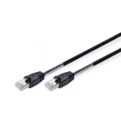 Afbeelding van Digitus DK 1644 010/BL OD RJ45 Netwerkkabel, patchkabel CAT 6 S/FTP 1.00 m Zwart UV bestendig, Verdraaide paren 1 stuk(s)