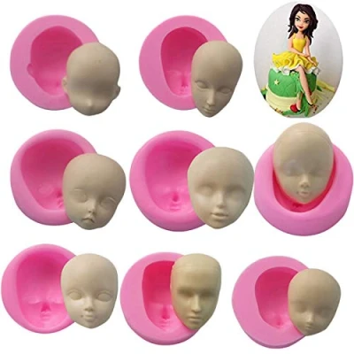 Afbeelding van 8Pcs Baby Gezicht Pop Hoofd Siliconen Mallen Handgemaakte Polymeer Klei Avatar Mould Voor Fondant Sugarcraft Chocolade Cake Bakken Tools