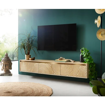 Afbeelding van DELIFE Tv meubel Budaya 175 cm mango natuur 3 deuren zwevend