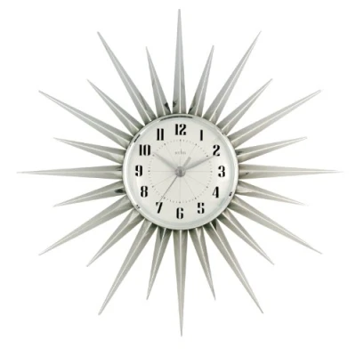Afbeelding van Acctim Sunburst Wandklok, Zilver, 43 cm l x b
