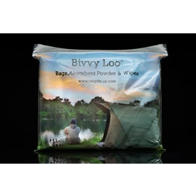 Afbeelding van Bivvy Loo 50 extra biologisch afbreekbare doekjes voor draagbaar toilet, verpakking van 12 stuks vuilniszakken campingtoilet en zakken absorberende afvalcontainers (omzetting naar vloeibare gel)