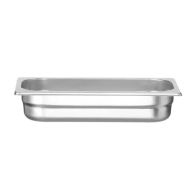 Afbeelding van HENDI Gastronorm container, temperatuurbestendig van 40 tot 300C, geschikt voor ovens, bain marie en vriezers, chafing dishes, geperforeerde bodem, 2.5L, GN 1/3, 325x176x(H)65mm, roestvast staal