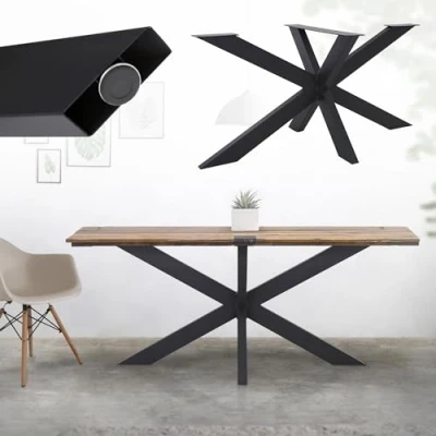 Afbeelding van ML Design Tafelpoten X Design, zwart, 78x71x150 cm, gemaakt van metaal