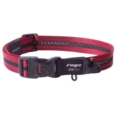 Afbeelding van Rogz Air Tech Halsband Zwart&amp;Donkerrood Hondenhalsband 34 56 cm