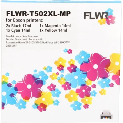 Afbeelding van FLWR Epson 502XL Multipack zwart en kleur cartridge