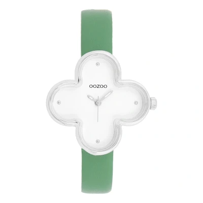 Afbeelding van OOZOO Timepieces Zilverkleurige horloge met leren band C11523