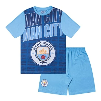 Afbeelding van Manchester City FC Pyjama met korte broek voor jongens Officieel Clubcadeau Marineblauw 10 11 jaar
