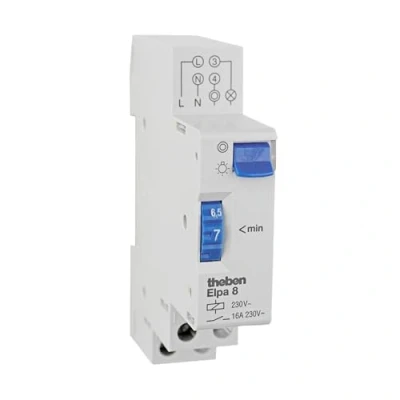 Afbeelding van Theben 0080804 ELPA 8 tijdschakelaar trappenhuisverlichting trappenhuistimer, elektromechanisch, trappenhuisverlichting, wit