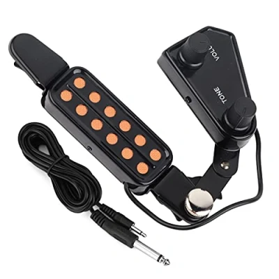 Afbeelding van 12 gaats gitaar pickup, magnetische pickup transducer met volume tone tuner kit, voor de meeste akoestische gitaren klankgat en snaar