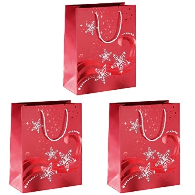 Afbeelding van SIGEL GT107 Kerstcadeauzakje &quot;Wave&quot;, groot, 26 x 33 12,5 cm, 5 stuks