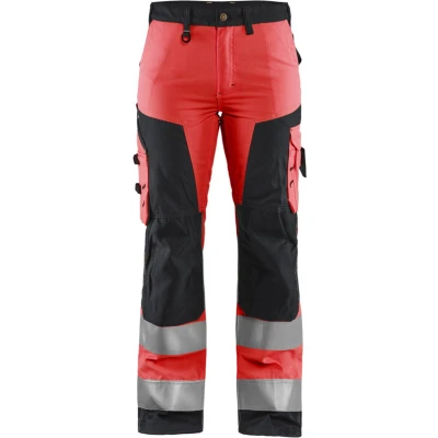 Afbeelding van Blaklader Dames werkbroek High Vis zonder spijkerzakken 7155 1811 Rood/Zwart C46