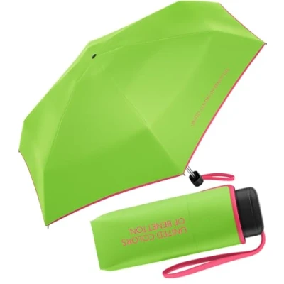Afbeelding van Benetton Ultra mini Flat Solid Zakparaplu, green flash, 88 cm, zakparaplu super