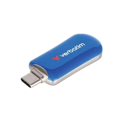 Afbeelding van Verbatim Plectra USB C Stick 128GB, 3.2 Gen 1 Flash Drive, Compacte Geheugenstick tot 100 MB/s, opslag voor iPad, iPhone, smartphone, laptop, pc, compatibel met Mac/Windows