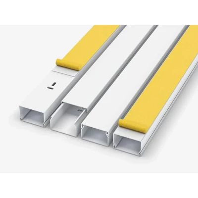 Afbeelding van 1 m kabelgoot, wit, zelfklevend, 4,0 x 2,5 100 cm/1 m, wandkabelgoot, elektrische installatie, halfronde kabelgeleiders, kabelafdekking, kabelgoot