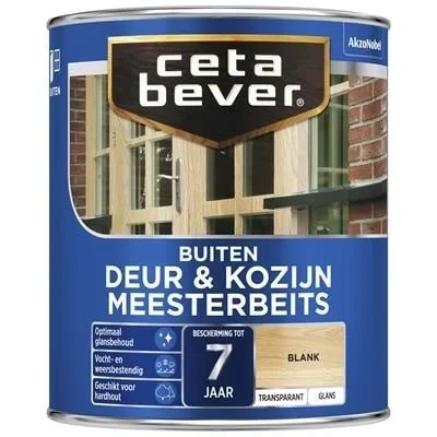 Afbeelding van Ceta Bever Transparant Meesterbeits Deur &amp; Kozijn 003 Blank Glans 2,5 liter Blanke lak Beits