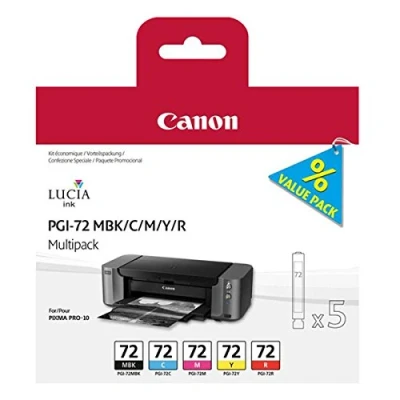 Afbeelding van Canon Inktcartridge PGI 72 MBK/C/M/Y/R 5 Multipack voor PIXMA PRO 10, 10s