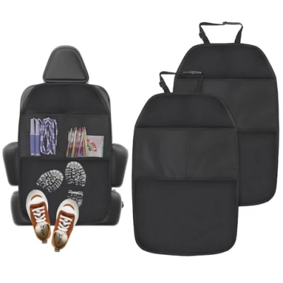 Afbeelding van Romon Beschermers voor autostoel, 2 stuks, organizer auto, kinderen, achterstoelbescherming, waterdicht, vuilafstotend, honden (zwart)