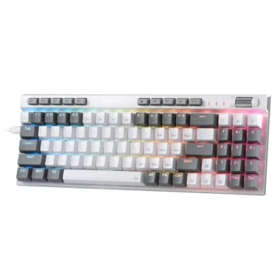 Afbeelding van Redragon K655 75% RGB Bedraad Mechanisch Gaming toetsenbord, 78 toetsen Hot Swap Toetsenbord met Aluminium Cover Board, Verbeterde Socket en Onboard Macro/Mediatoetsen, Stille Lineaire Rode