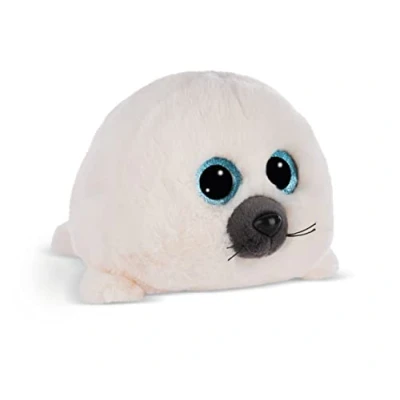 Afbeelding van zachte knuffel GLUBSCHIS zeehond Boubelle 15cm wit Duurzaam zacht speelgoed gemaakt van pluche, schattig om mee te knuffelen en spelen, geweldig geschenkidee