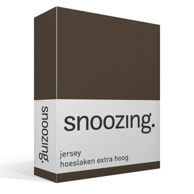 Afbeelding van Snoozing Jersey Hoeslaken Extra Hoog 100% gebreide katoen 80/90x200 cm Bruin