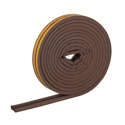 Afbeelding van HELPMATE afdichtingstape, zelfklevend, voor ramen en deuren, raamafdichting, het isoleren van kolommen met 2,5 tot 5 mm breed, 9 x 5,5 (P profiel, 12 meter, bruin)