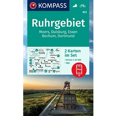 Afbeelding van KOMPASS Wanderkarten Set 823 Ruhrgebiet (2 Karten) 1:35.000: offline Karte in der App, markierte Wanderwege, Fahrradwege