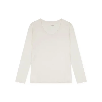 Afbeelding van Schiesser MIX Relax Pyjamashirt offwhite, Dames, Maat: XS, Off white