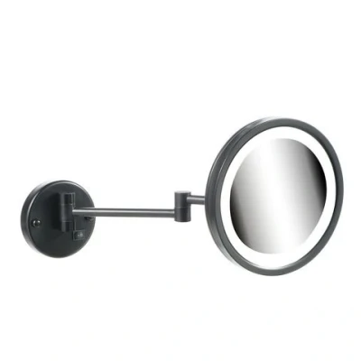 Afbeelding van Geesa mirror scheerspiegel led dubbele arm 3x vergrotend 215mm zwart 911093 06