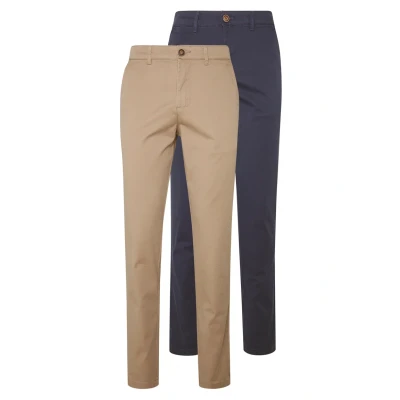 Afbeelding van Jack &amp; Jones Jjimarco Jjdave 2 PACK Chino, Heren, Maat: 27x32, Beige/navy blazer