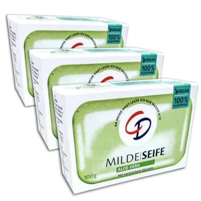 Afbeelding van Set van 3 CD milde zeep Aloë Vera zeepstuk x 100 g
