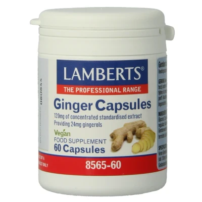 Afbeelding van Lamberts Gember (ginger), 60 Veg. capsules