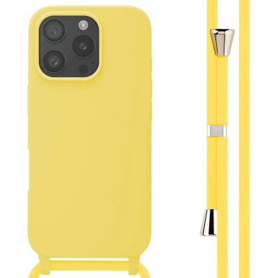 Afbeelding van Apple iPhone 16 Pro Hoesje Siliconen en TPU (zacht) imoshion Softcase/Koordhoesje/Backcover Geel Telefoonhoesje